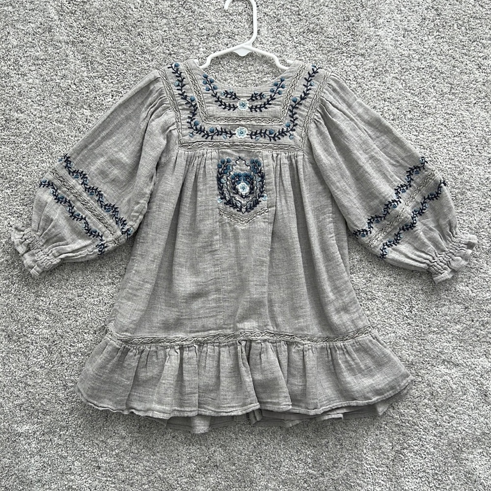 Zara girls embroidered dress